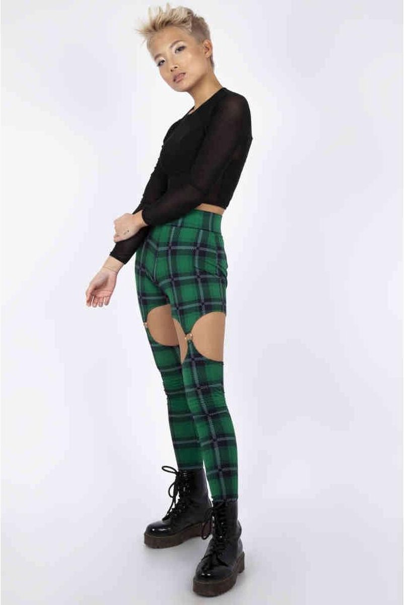 Jawbreaker Legging -XXL- Round In Circles Plaid Harness Groen