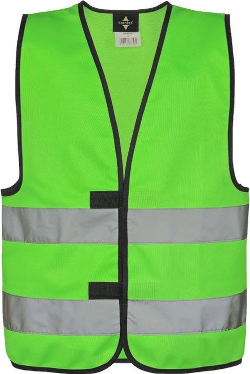 KX200 Korntex Veiligheidshesje kind EN 1150 - Maat XXS (3-4 jaar) - Unisex – Neon Groen