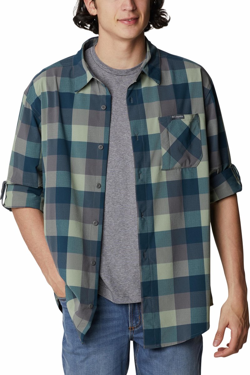 Columbia Triple Canyon LS Shirt - City Grey Grid - Heren - Maat M