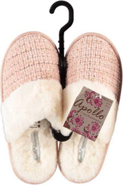 Apollo Sloffen Dames Textiel/elastomeer Wit/roze Maat 41-42