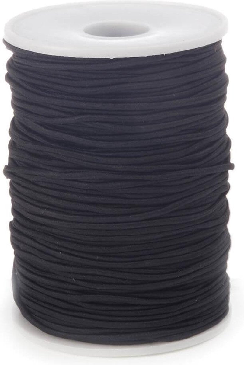 Vivant Elastisch koord rond  zwart 2mm - 100mt