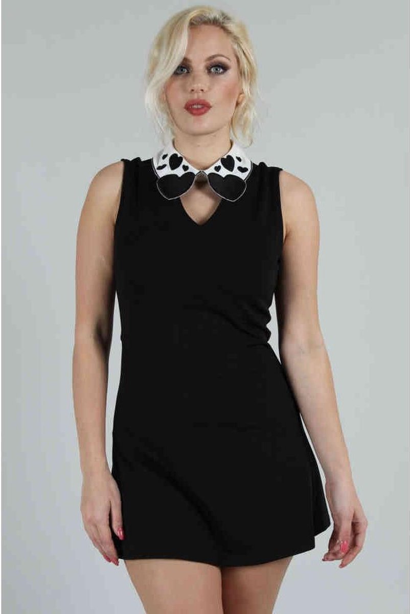 Voodoo Vixen Korte jurk -L- Madison Heart-Collar Zwart
