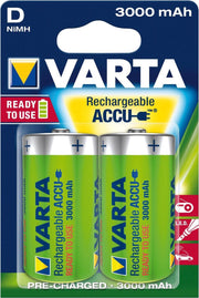 Varta oplaadbare batterijen - Varta Power Accu D - Batterij NiMH D/LR20 1.2 V 3000 mAh R2U 2-blister