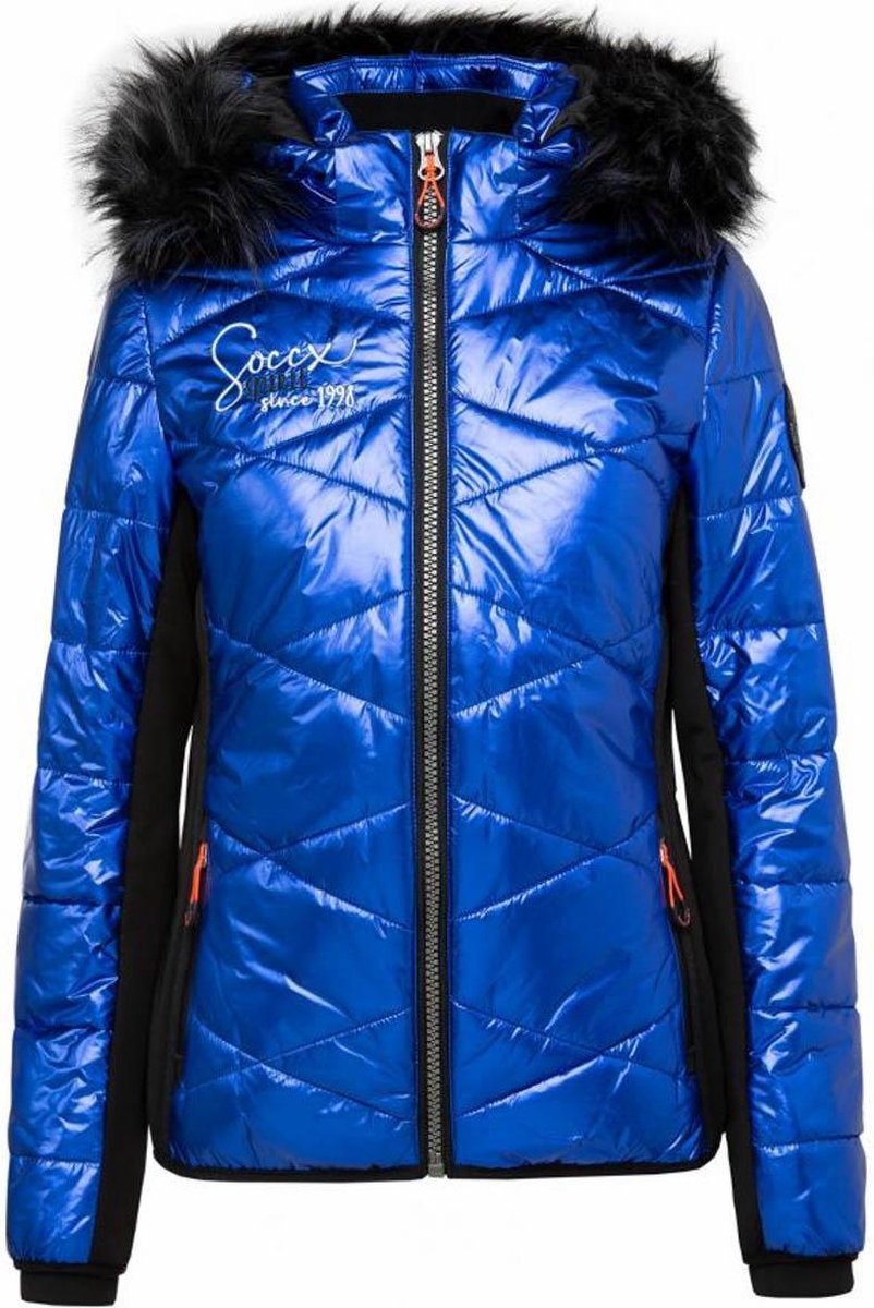 Soccx ® gewatteerd jack in ski-design met metallic look