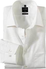 OLYMP Luxor modern fit overhemd - beige of off white - Strijkvrij - Boordmaat: 48