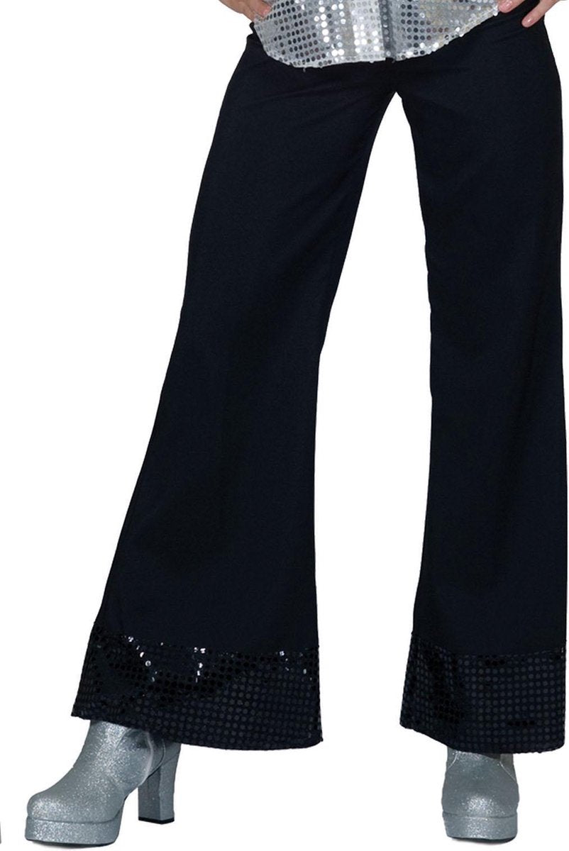 ESPA - Zwarte disco broek met lovertjes voor vrouwen - Large - Volwassenen kostuums