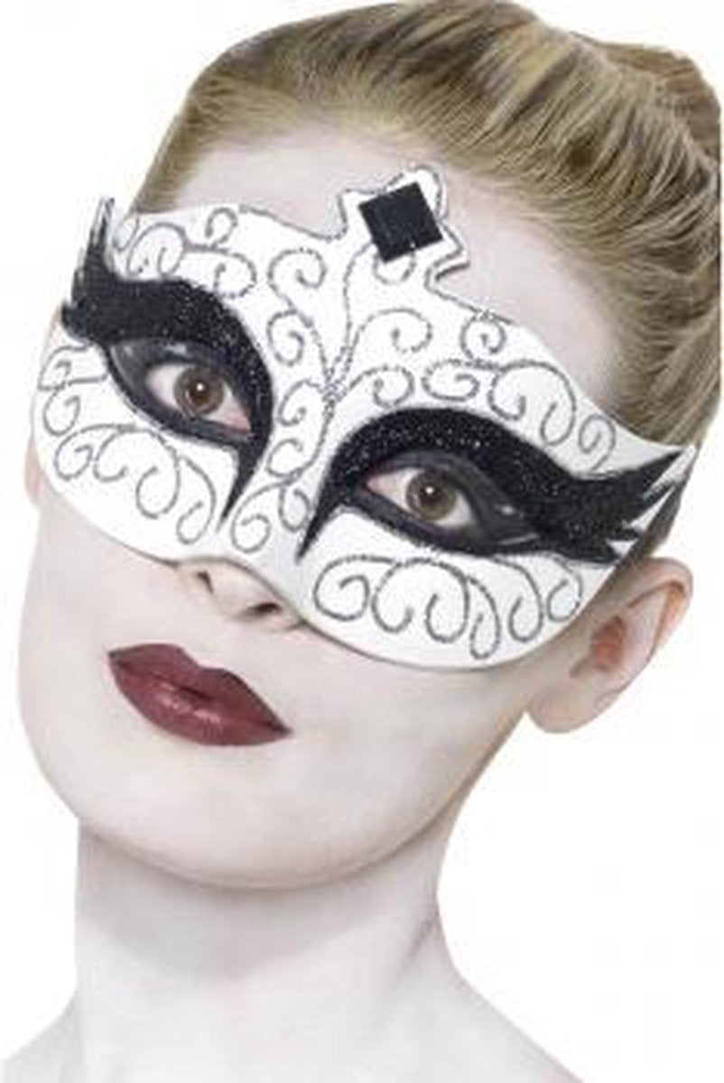 Zwaan oogmasker wit met zwart
