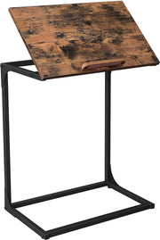 Nancy's Silicon Laptoptafel - Bijzettafels - Industrieel - In Hoogte Verstelbaar - Vintage Bruin en Zwart - 55 x 35 x 66 cm