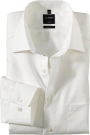 OLYMP Luxor modern fit overhemd - beige of off white - Strijkvrij - Boordmaat: 47
