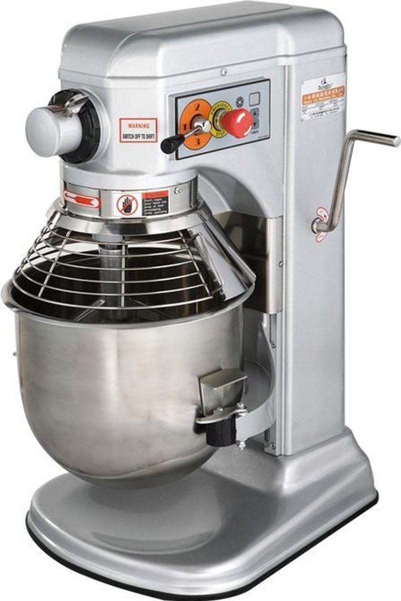 20 liter planeetmenger. Mengmachine. Professionele mixer. 20L menger. 375 W. Keukenmachine. Zilver / Grijs.