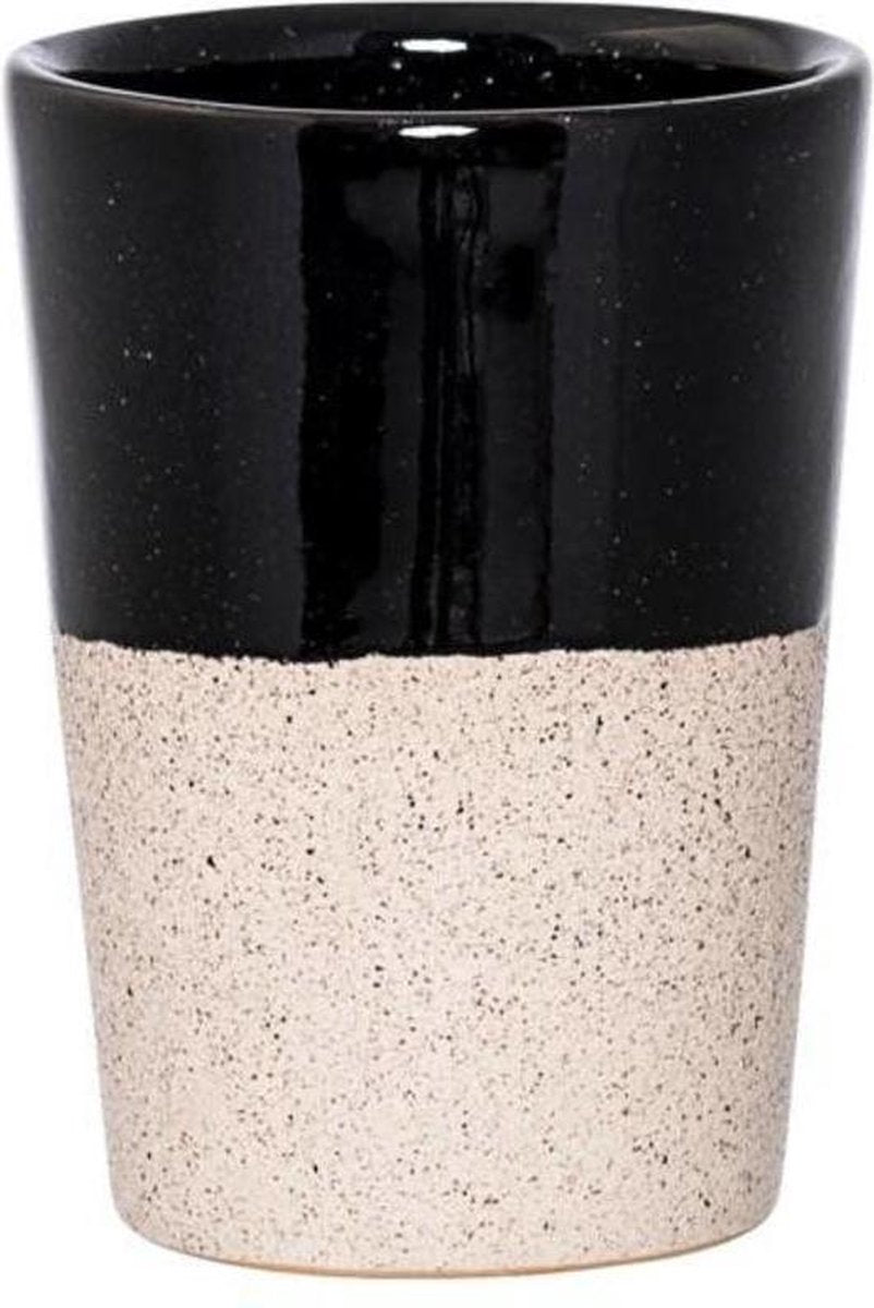 Dipped beker Barbara naturel / zwart Set van 6 stuks
