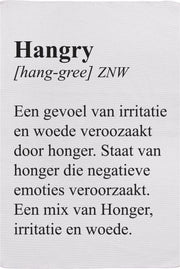 Theedoek met leuke print - HANGRY
