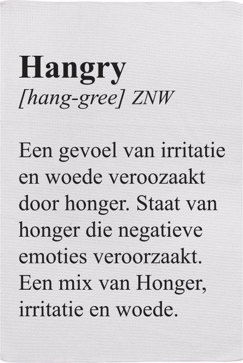 Theedoek met leuke print - HANGRY