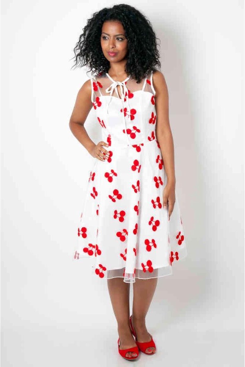 Voodoo Vixen Korte jurk -L- Fanny Ann Cherry Wit
