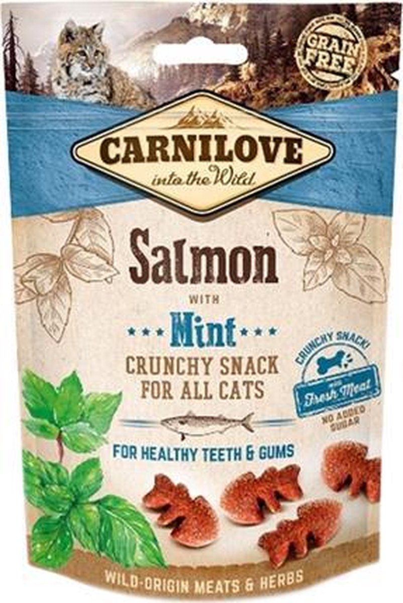 Carnilove crunchy snack zalm / munt - 50 gr - 1 stuks