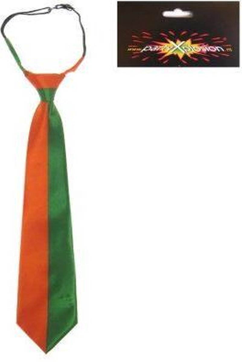Stropdas oranje / groen