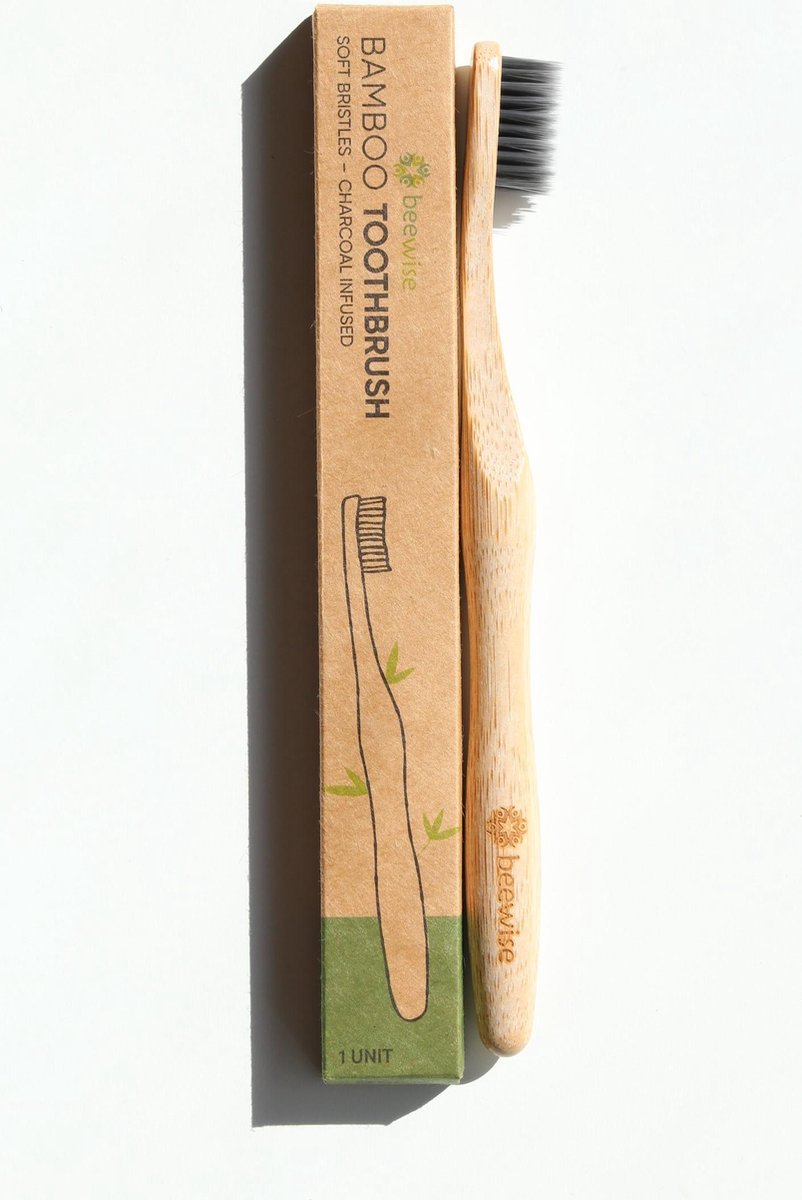 Bamboe Tandenborstel | Set van 2 stucks | 100% natuurlijk en vegan | Biologisch afbreekbaar | BPA-vrij | Naturel tandenborstel | Bamboo Toothbrush | Soft Charcoal Bristles