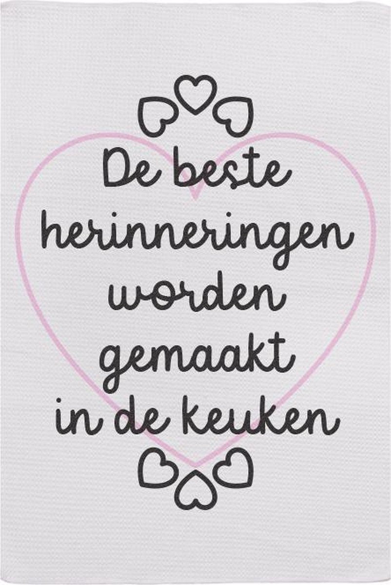 Theedoek met leuke print - Beste Herinneringen
