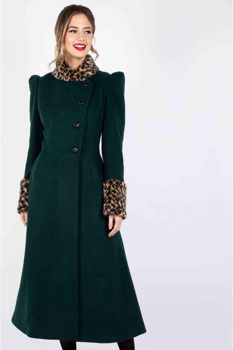 Voodoo Vixen Winterjas -3XL- Natasha Leopard Groen