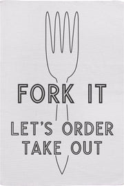 Theedoek met leuke print - FORK IT