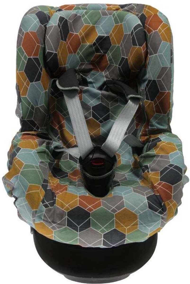 Briljant Baby Autostoelhoes met Rugsteun 1+ Interlock - Deco - Groen en Grijs