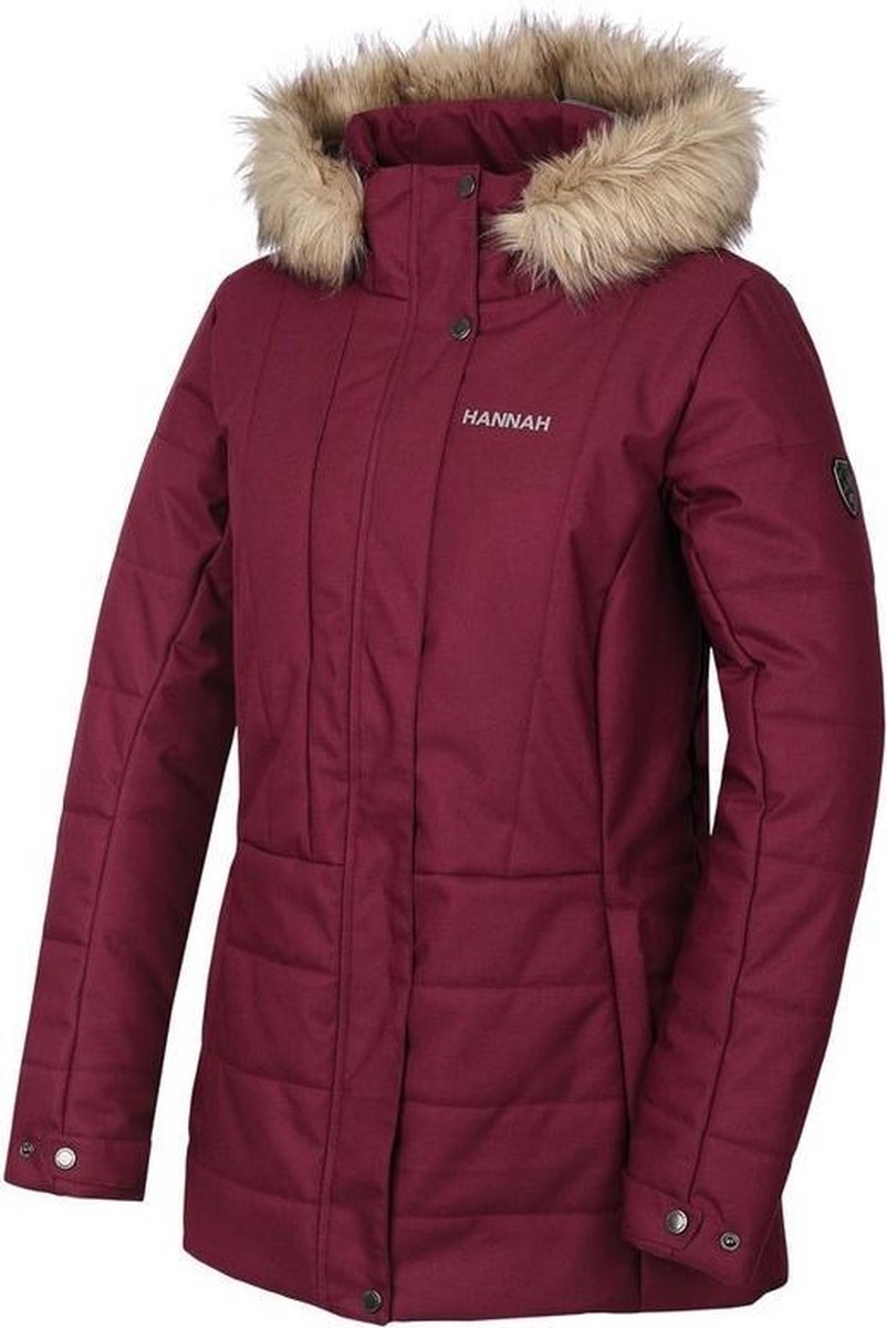 Hannah Winterjas Omaha Dames Polyester Donkerrood Maat 36