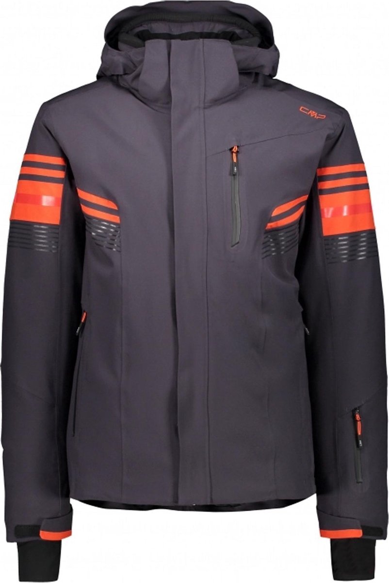CMP Wintersportjas - Maat 50  - Mannen - donkergrijs/rood