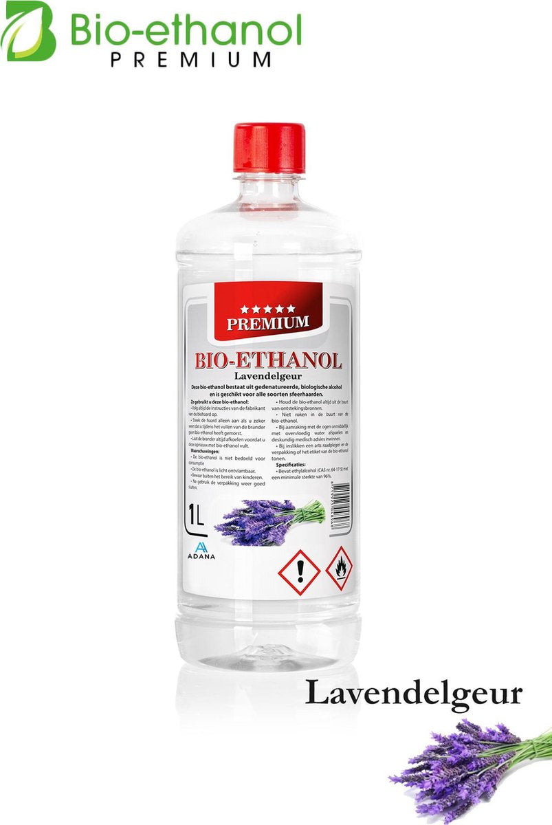 Adana-  Bio-Ethanol met Lavendelgeur -PREMIUM- bioethanol -biobrandstof - 1 liter