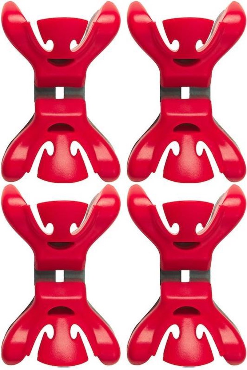 8x Slingers/decoratie ophangen slingerklemmen rood