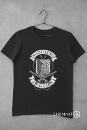 Attack On Titan Legion Levi Mikasa Eiren T-Shirt | Cadeau voor Otaku en Weeb | Japan Culture Merchandise | Urban Geekchic Style | Zwart Maat M