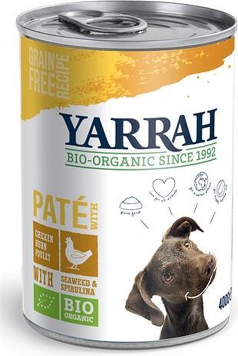 Yarrah dog blik pate met kip - 400 gr - 12 stuks