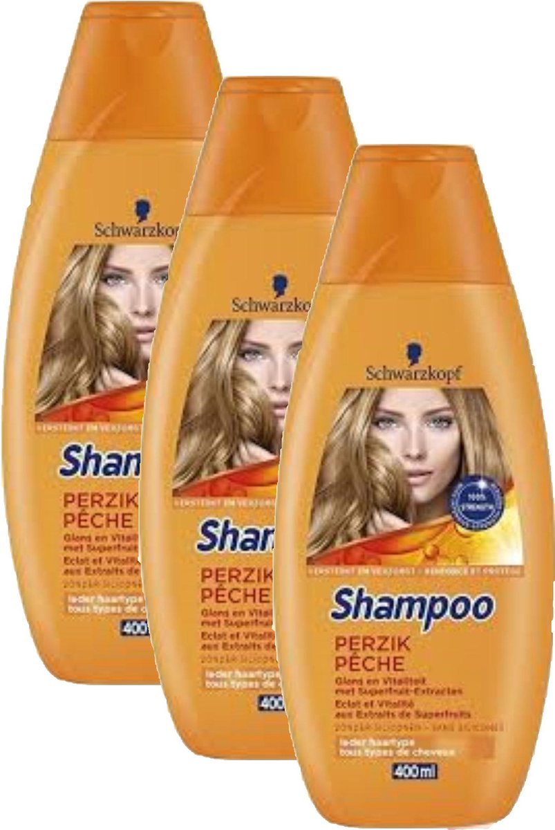 3 stuks schwarzkopf perzik shampoo 400ml