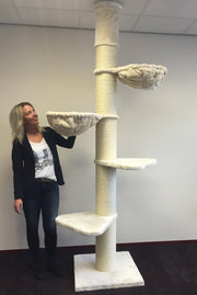 RHR Quality Maine Coon Tower Krabpaal - Crème/wit  - 60 x 60 x 265 cm