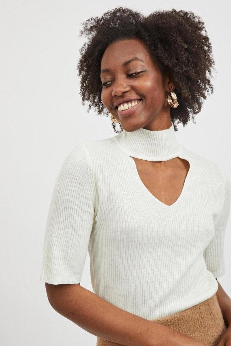Vipopsa 2/4 Sleeve Knit Top 14065589 White Alyssum