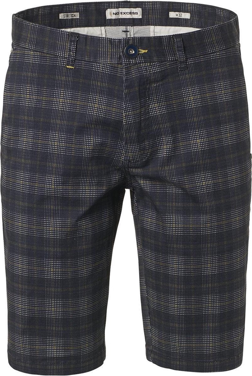 No Excess Chino Korte Broek Ruit Navy (958190305 - 078)