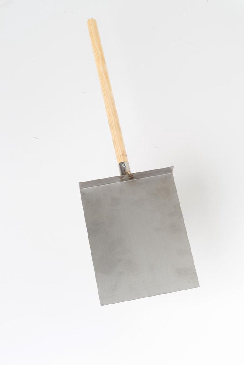 [Pizzaschep voor pizza oven] - [Kort handvat] - [Roestvast staal] - [Houten handvat]