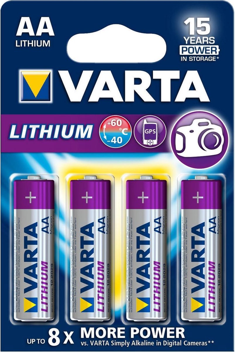 Varta Ultra Lithium AA Batterijen - 4 stuks