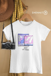 Anime Kat Cat Neko Kawaii Cosplay Otaku Weeb Japan T-Shirt | Schattig Grappig | Internet meme | Grappig | Cadeau voor nerd en geek gamer | Unisex Maat XL Wit