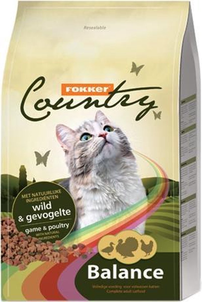 Fokker kat country balance wild/gevogelte - 10 kg - 1 stuks