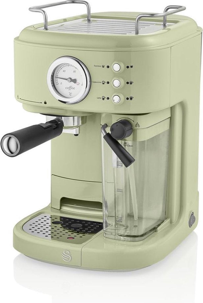 Swan One-Touch Retro Espressomachine - Groen - 1100 Watt