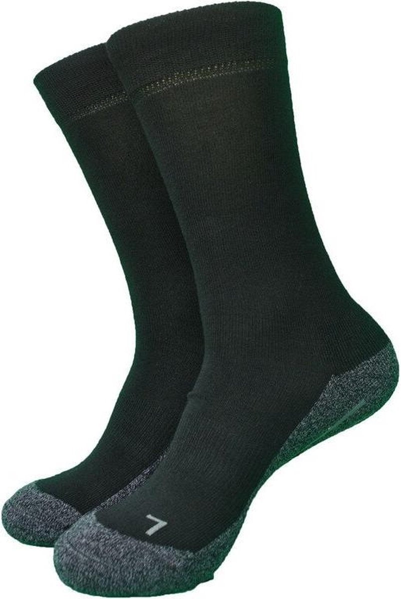 2-pack Wandelsokken - Maat 43-46 - Zwart - Naadloos - Coolmax - links/rechts - ( 2 paar )