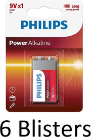 Philips Power Alkaline batterij 9V  (6 Stuks)