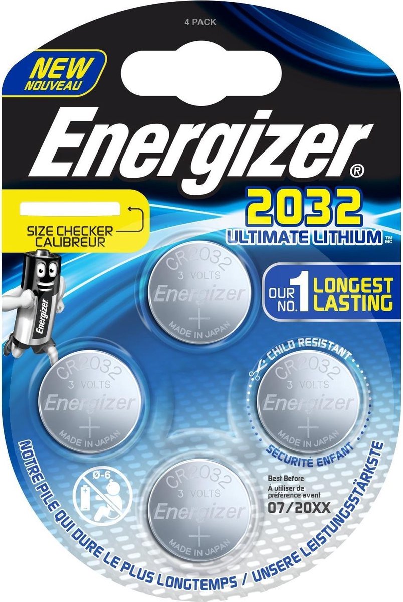 CR2032 Knoopcel Lithium 3 V 235 mAh Energizer Ultimate 2032 4 stuk(s)