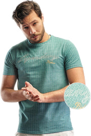 Embrator mannen T-shirt grafisch patroon aqua groen maat 3XL