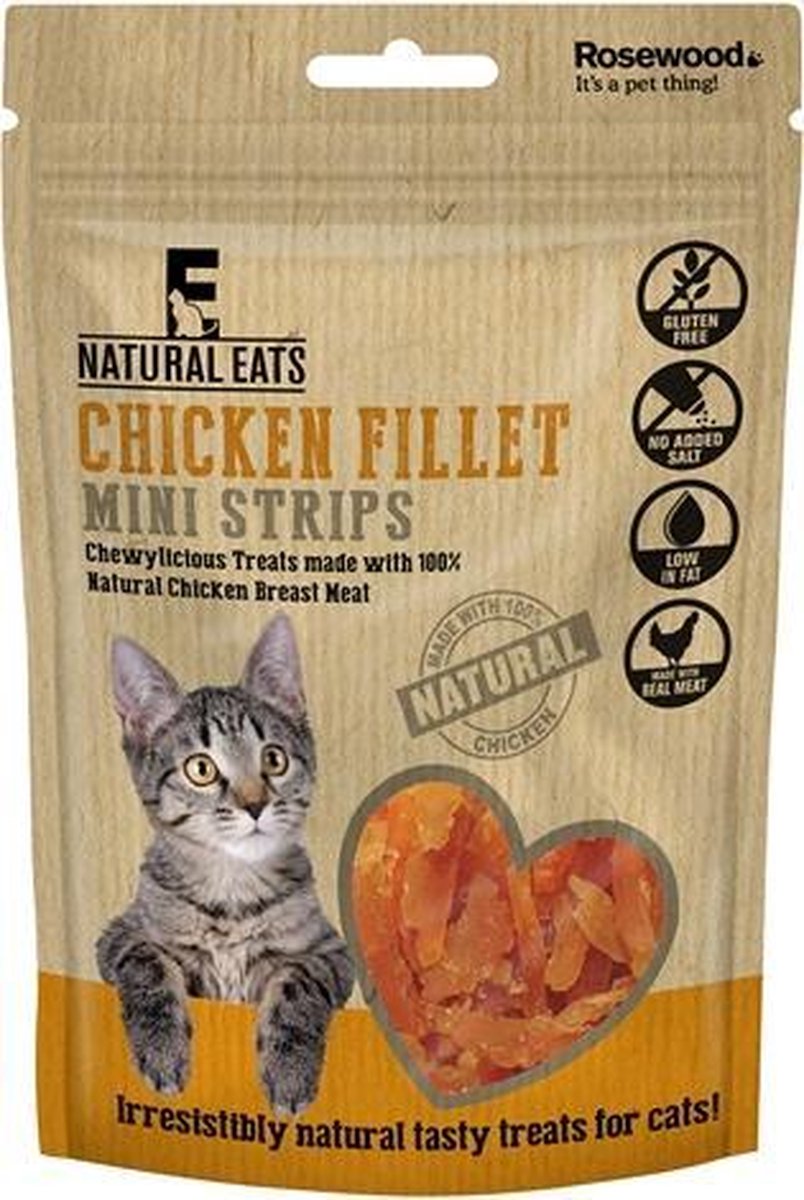 Kattensnack Kipfillet mini strips 50 gr
