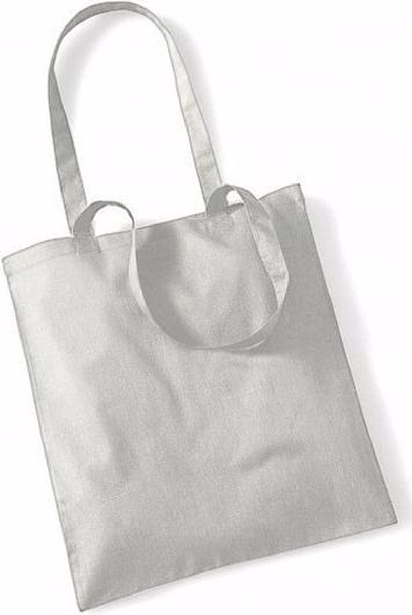 30x Katoenen schoudertasjes lichtgrijs 42 x 38 cm - 10 liter - Shopper/boodschappen tas - Tote bag - Draagtas