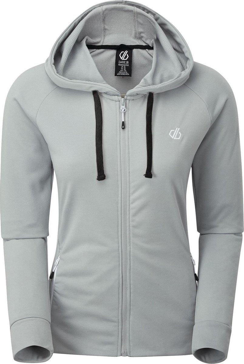 Dare 2b - Women's Enacy Full Zip Hooded Fleece - Outdoortrui - Vrouwen - Maat 40 - Grijs