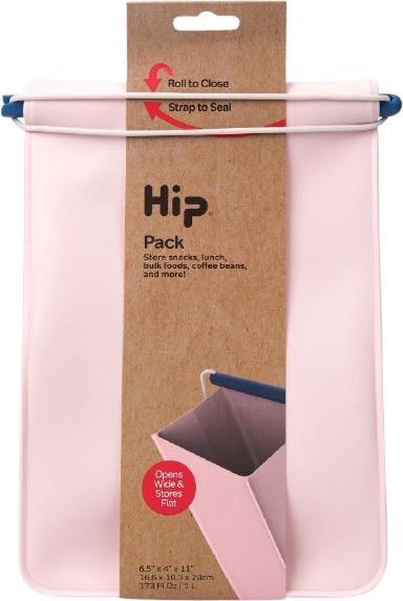 HIP Pack Groot - Herbruikbare Lunchzak - Siliconen/Polypropyleen - Roze