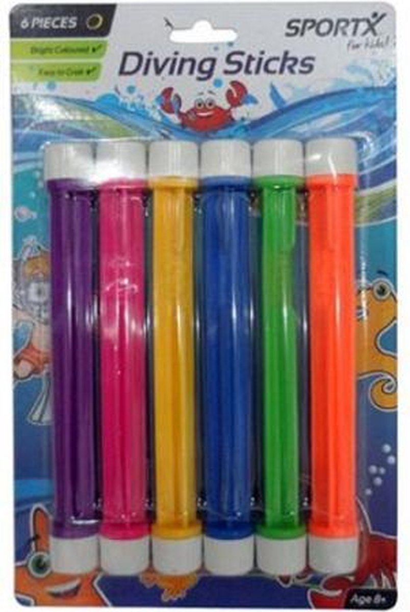 Gekleurde duikstaafjes 6 stuks