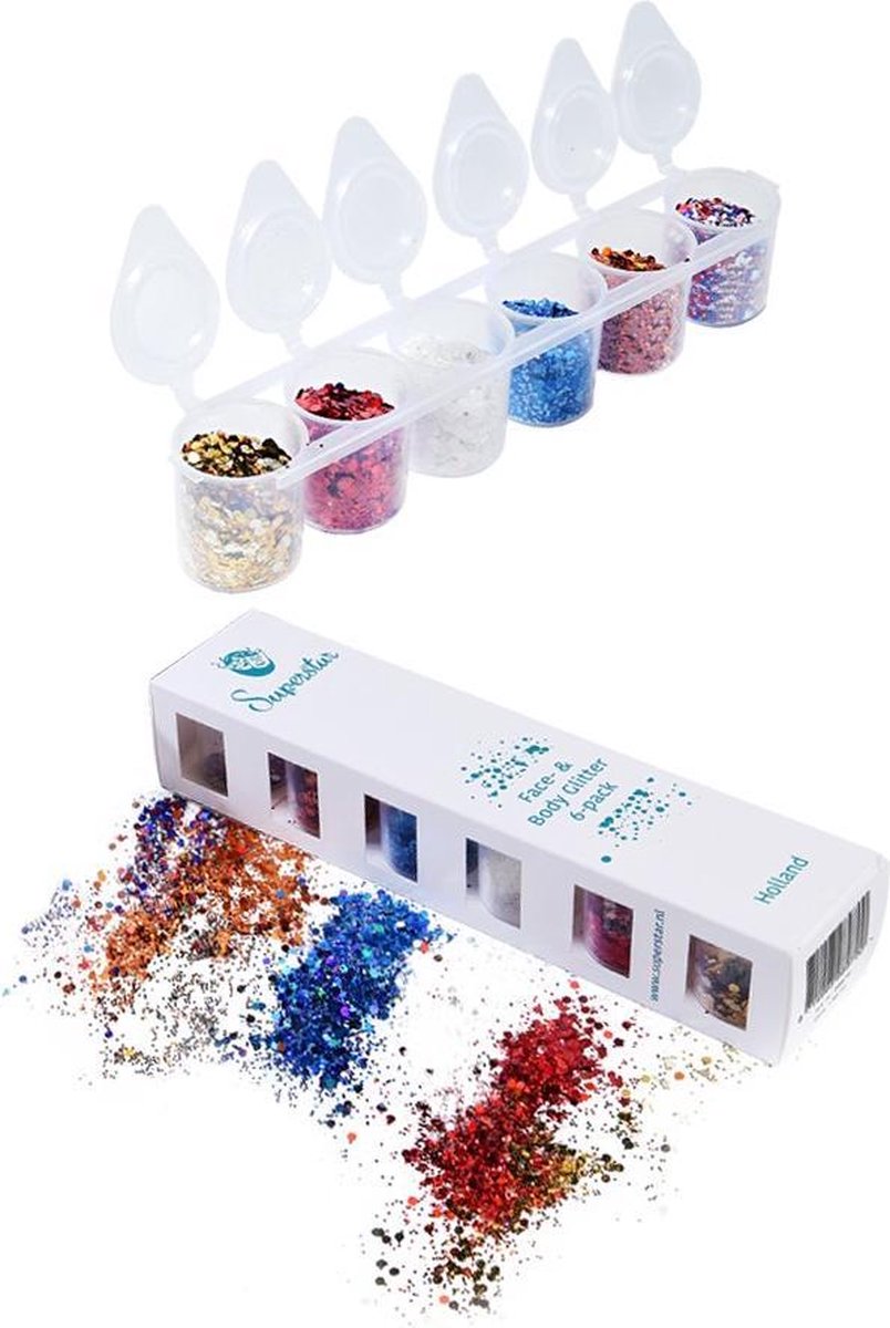 Witbaard Schmink Chunky Glitter 90 Ml Holland 6-delig